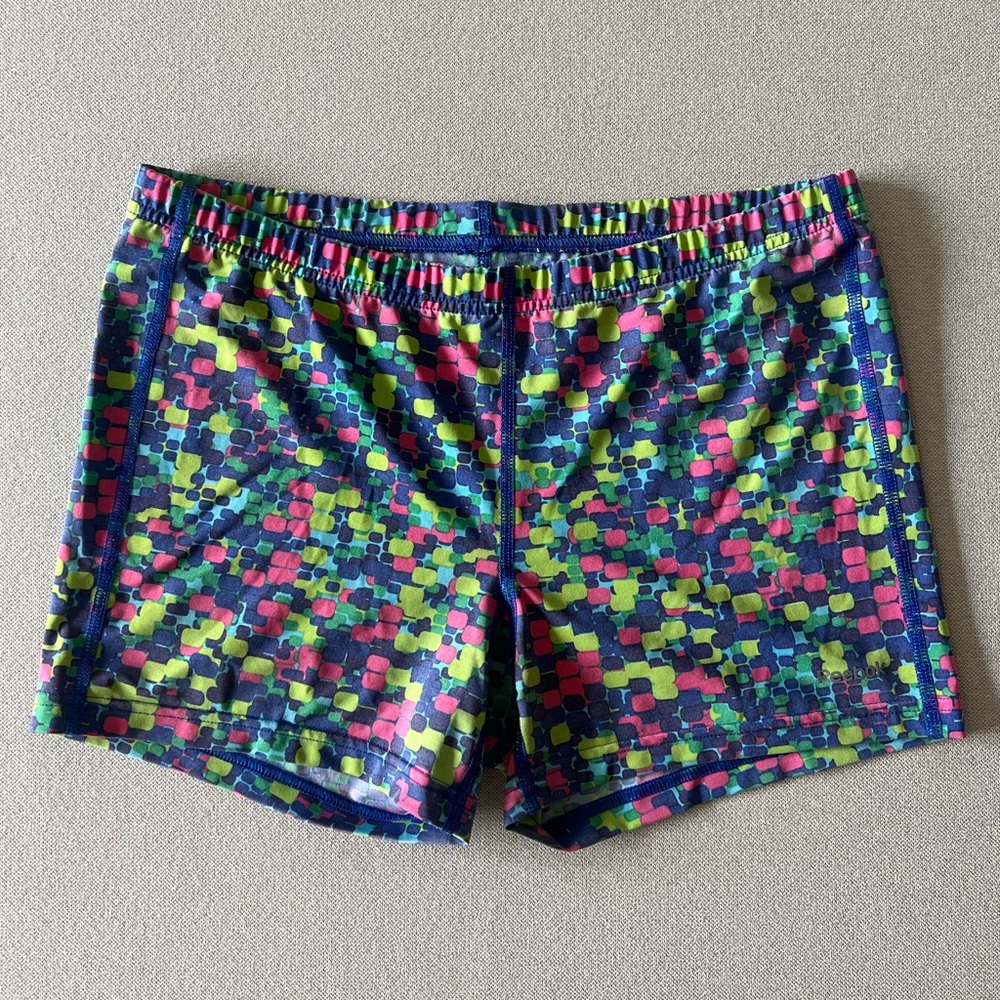 Women’s Neon Multicolor Patterned Spandex Reebok Shorts